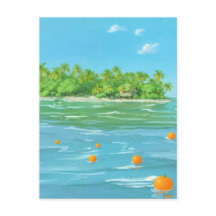 Orange Island - Painterly Style Seascape