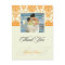 Orange +  Ivory Damask Thank You Photo postcards,