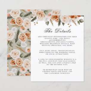 Orange Ivory Moss Floral budget wedding details