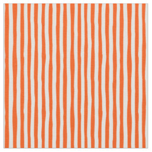 Orange & Ivory Wonky Stripes Fabric