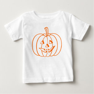 Orange Jack-O-Lantern Halloween Pumpkin Outline Baby T-Shirt