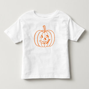 Orange Jack-O-Lantern Halloween Pumpkin Outline Toddler T-Shirt