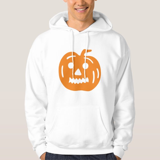 Orange Jack-O-Lantern Pumpkin Halloween Theme Hoodie (Front)