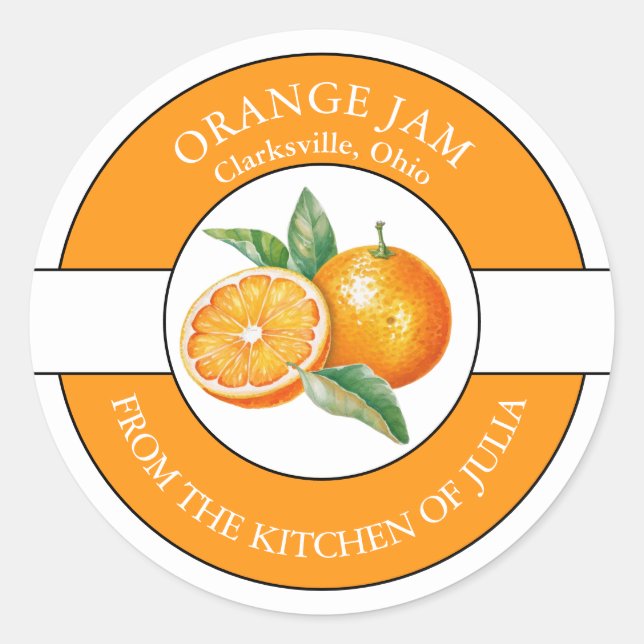 Orange Jam Label  (Front)