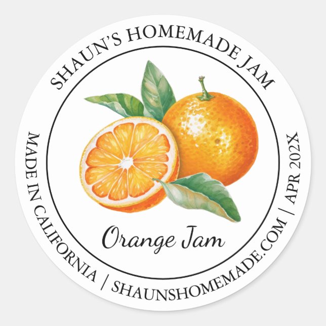Orange Jam Modern label (Front)