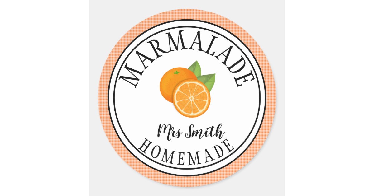 orange jam or marmalade classic round sticker Zazzle