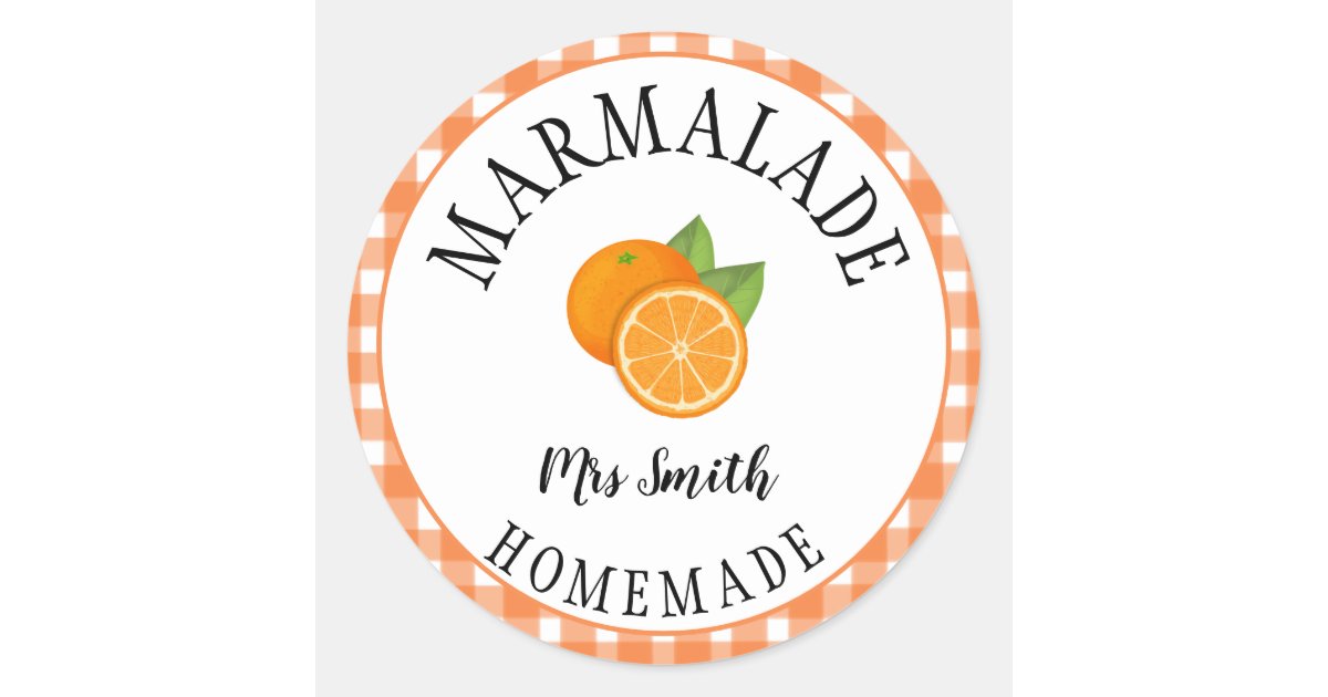 orange jam or marmalade classic round sticker Zazzle