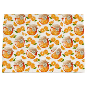 Orange Jam Wrapping Paper Large Gift Bag