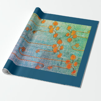 ORANGE JAPANESE WOODBLOCK PRINT Wrapping Paper
