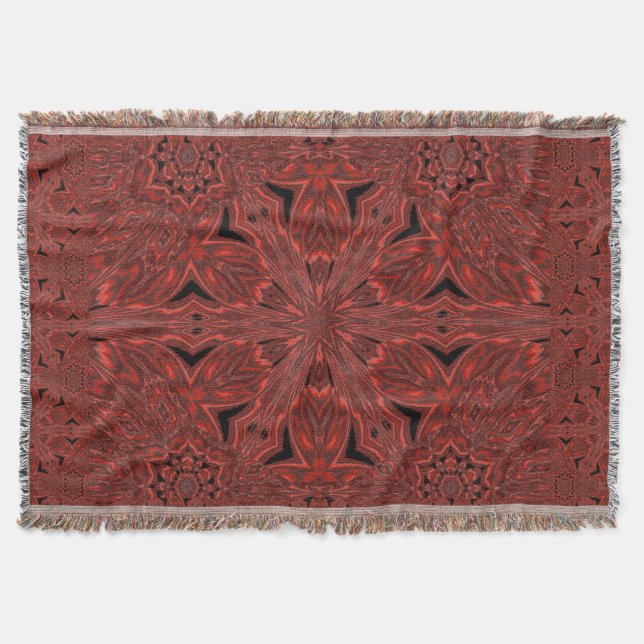 Orange Jasmine Throw Blanket (Front)