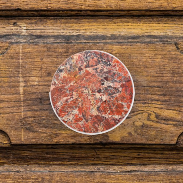 Orange Jasper Stone Pattern Ceramic Knob (In Situ)