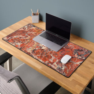 Orange Jasper Stone Pattern Desk Mat
