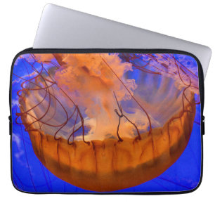 Orange Jellyfish Laptop Sleeve Ocean Tech Case