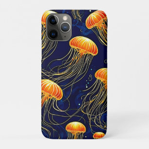 Orange Jellyfish Pattern Art iPhone 11 Pro Case