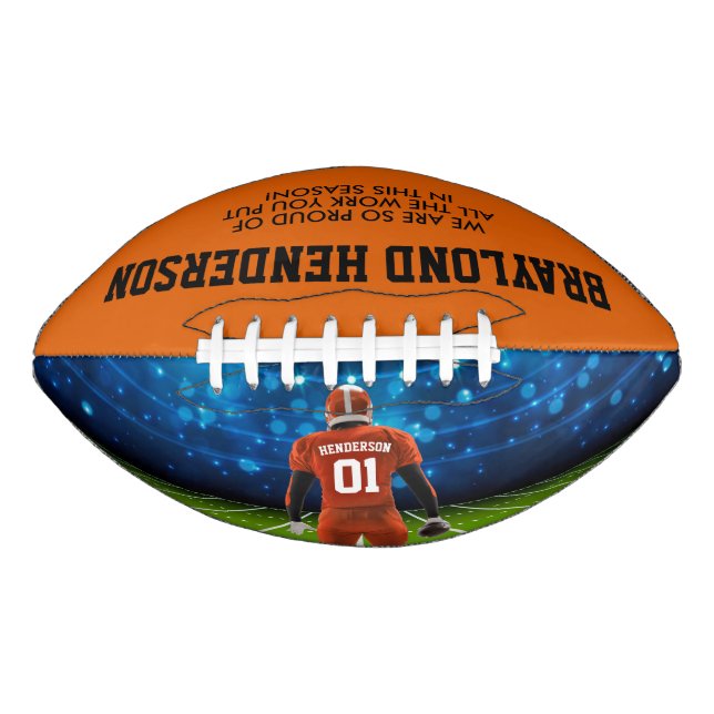 Orange Jersey Personalised Player Football American Football (Front)