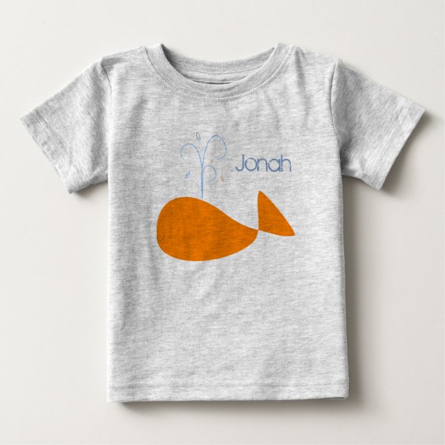 Orange Jonah's Whale Kids T-Shirt (Front)