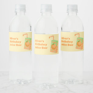 Orange Juice Box Birthday Party Water Bottle Label