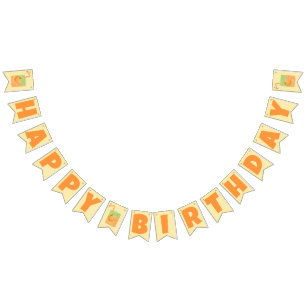 Orange Juice Box Happy Birthday Bunting
