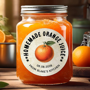Orange Juice canning Labels in vintage style