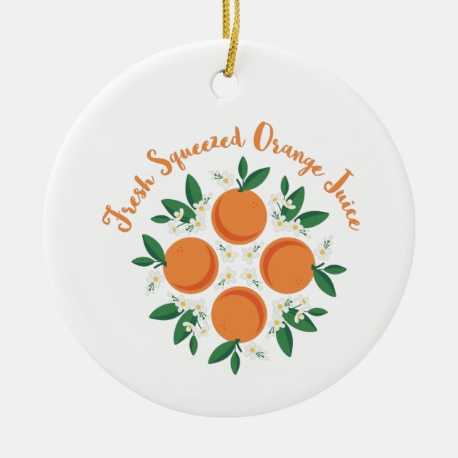 Orange Juice Ceramic Tree Decoration (Front)