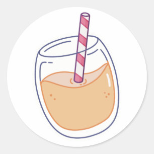 Orange juice  classic round sticker
