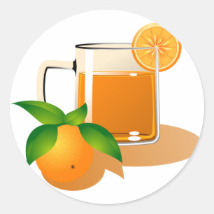 Orange Juice Classic Round Sticker