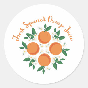 Orange Juice Classic Round Sticker