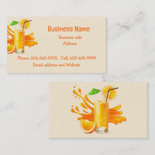 Orange Juice Food Cart Concession Drinks Business Card