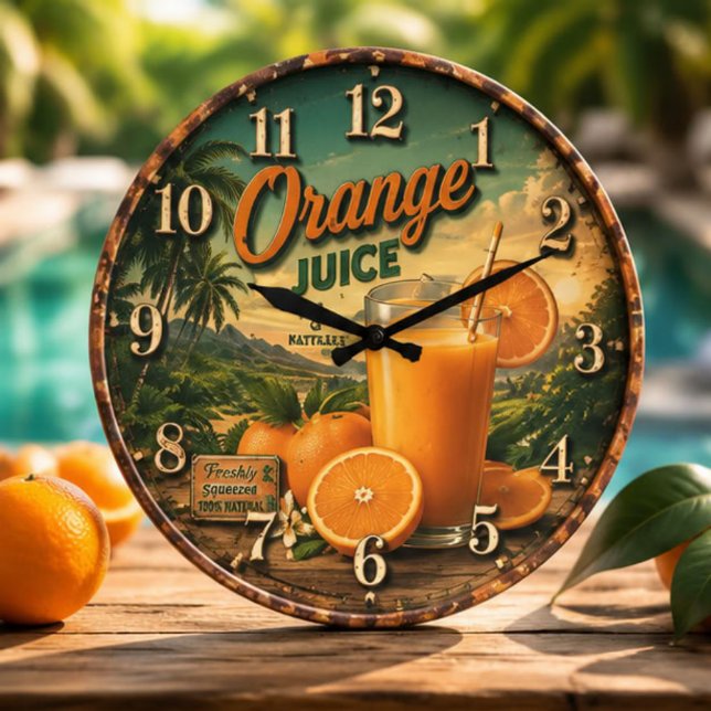  Orange Juice Kitchen Large Clock (Creator Uploaded)