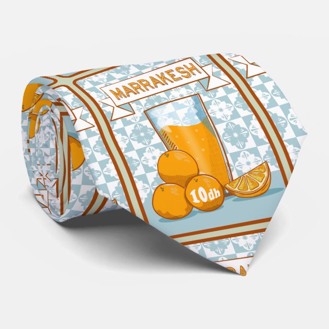 Orange Juice Marrakesh Morocco Tie (Rolled)