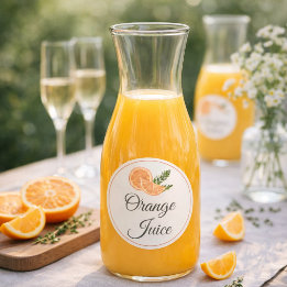 Orange Juice Mimosa Bar Bottle Sticker