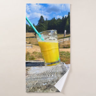 Orange Juice Outdoors – Nature Forest Photography Bath Towel Set