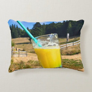 Orange Juice Outdoors – Nature Forest Photography Decorative Cushion