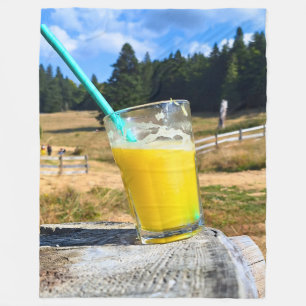 Orange Juice Outdoors – Nature Forest Photography Fleece Blanket