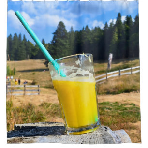 Orange Juice Outdoors – Nature Forest Photography Shower Curtain