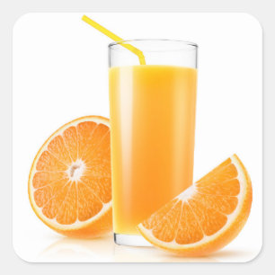 Orange juice square sticker