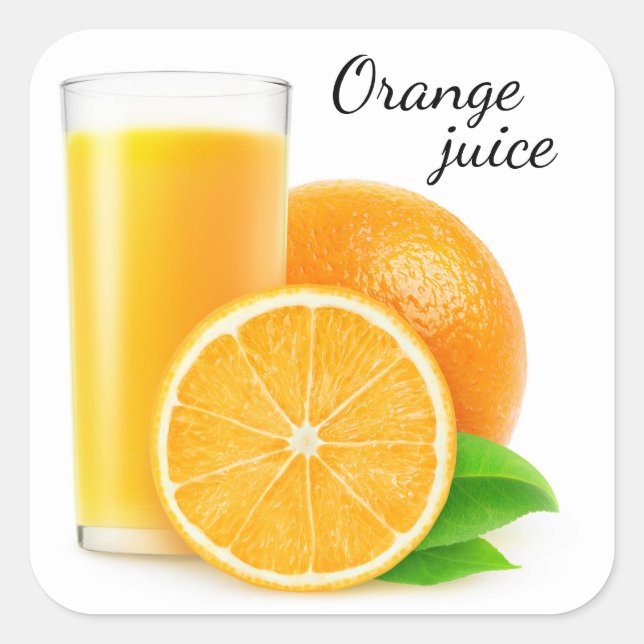 Orange juice square sticker (Front)
