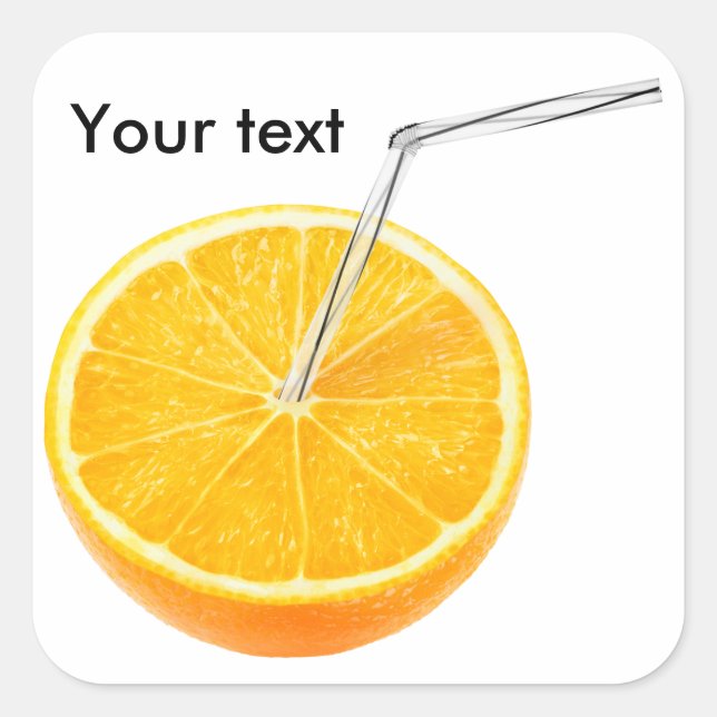 Orange juice square sticker (Front)