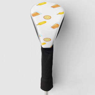 orange juice summer pattern golf head cover