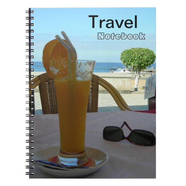 Orange Juice Travel Destination Notebook (Front)