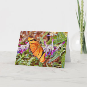 Orange Julia Butterfly Scripture Birthday Card