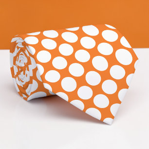 Orange Jumbo Polka Dots Custom Necktie