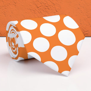 Orange Jumbo Polka Dots Custom Necktie