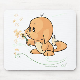 Orange Kacheek wishing on a dandelion Mouse Mat