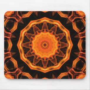 Orange Kaleidoscope 01 Mouse Mat