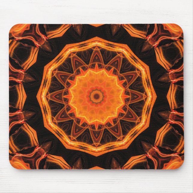 Orange Kaleidoscope 01 Mouse Mat (Front)