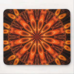 Orange Kaleidoscope 02 Mouse Mat