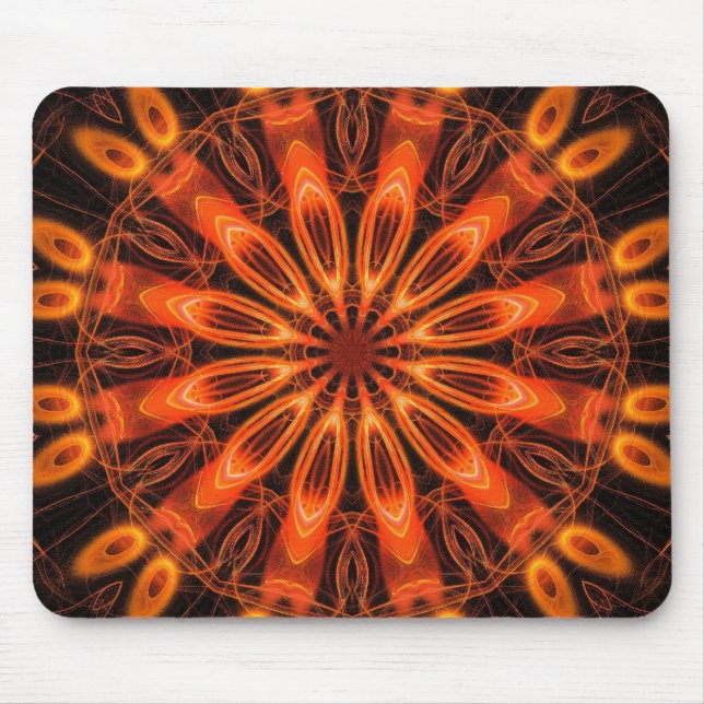 Orange Kaleidoscope 02 Mouse Mat (Front)