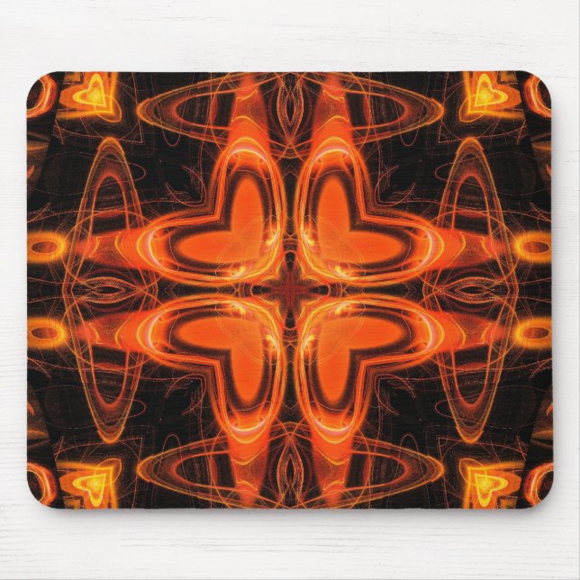 Orange Kaleidoscope 03 Mouse Mat (Front)