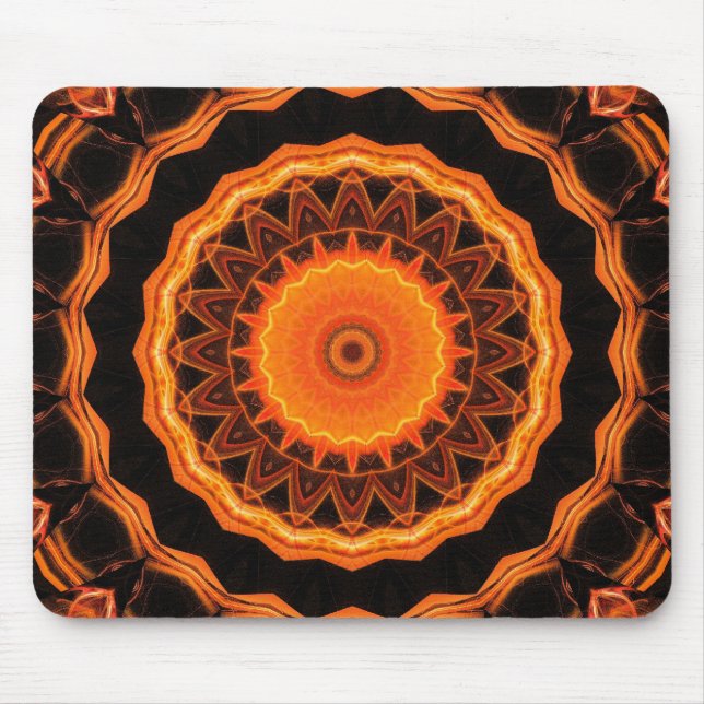 Orange Kaleidoscope 04 Mouse Mat (Front)